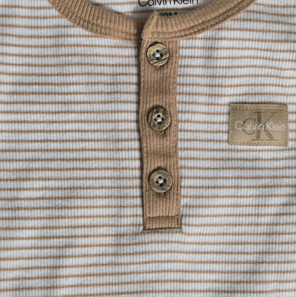 Calvin Klein Collection Beige Striped Kids Shirt